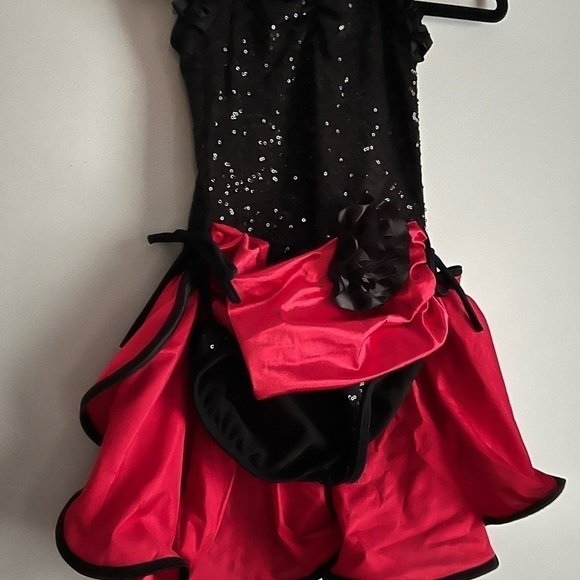 Weissman Red Leopard Print Dance Child Costume SC Black Red Sequin - Picture 11 of 14
